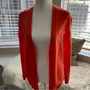 Orange J. Crew Cardigan